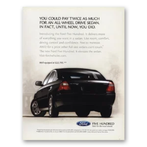 2005 Ford Five Hundred Print Ad | All Wheel