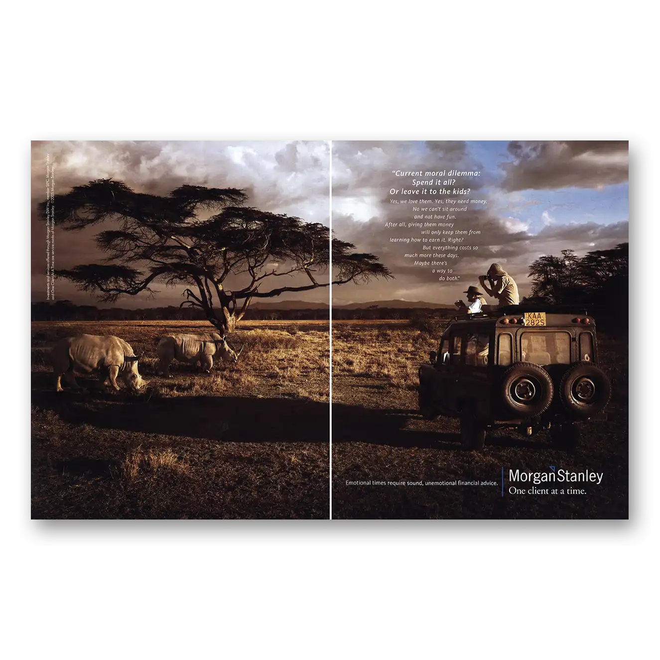 2005 Morgan Stanley Print Ad | Current Moral Dilemma