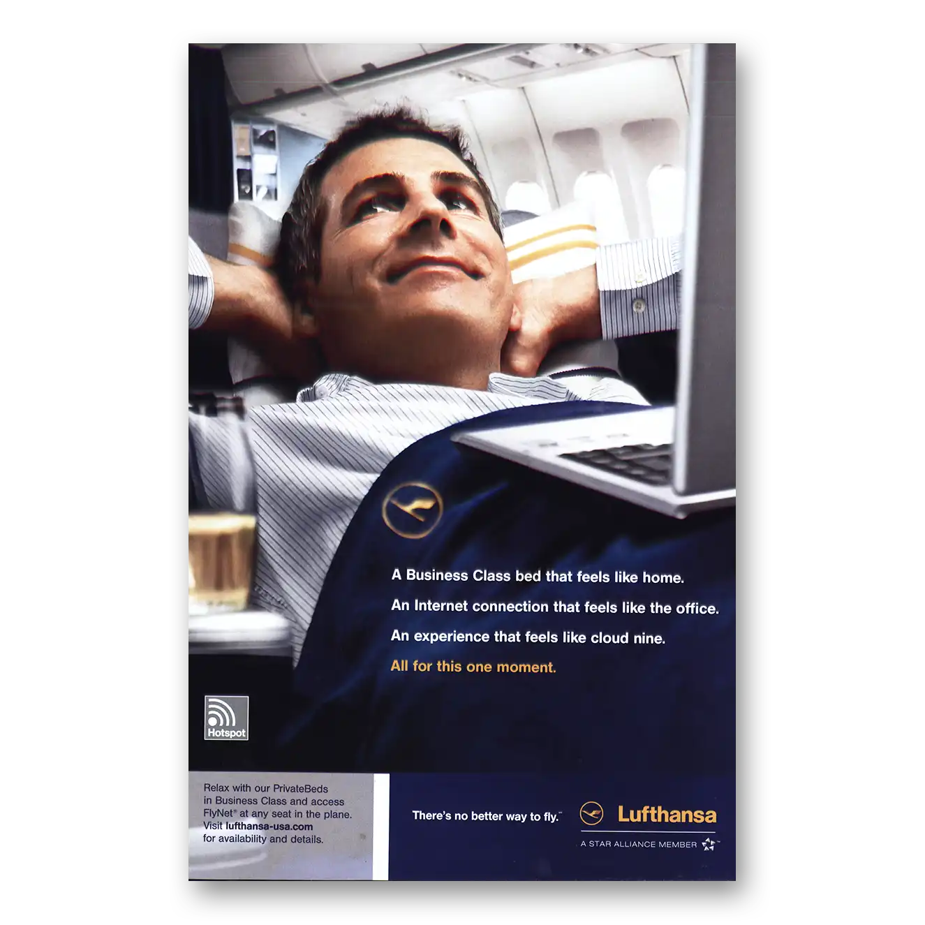 2006 Lufthansa German Airlines Print Ad | Business Class Bed