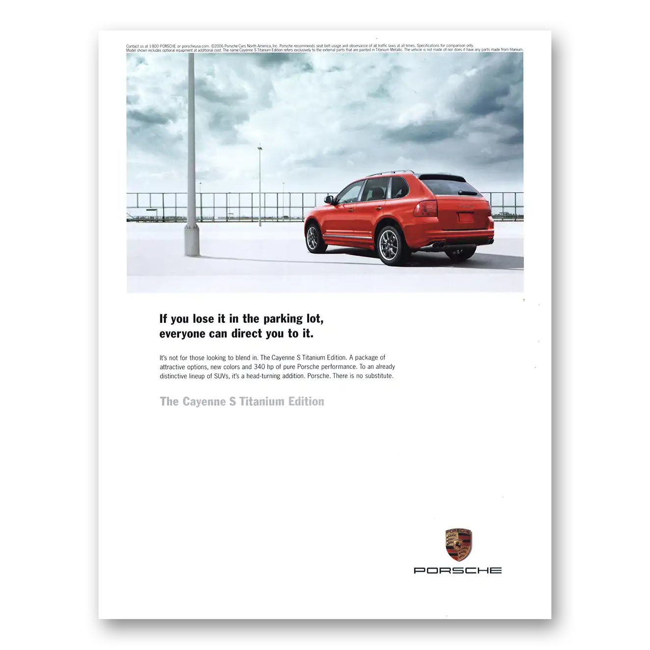 2007 Porsche Print Ad | If You Lose It In Parking Lot