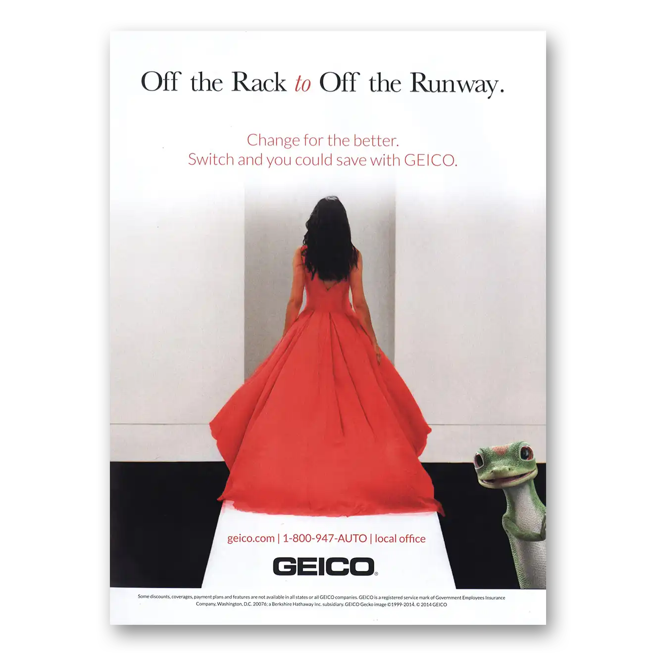 2014 Geico Insurance Print Ad | Off The Rack Off The Runway
