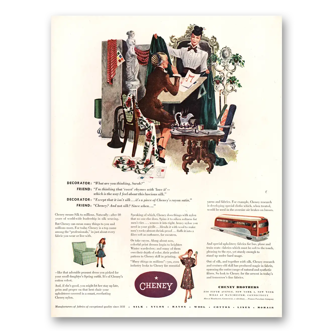1947 Cheney Brothers Print Ad | Sarah