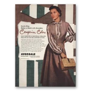 1949 Avondale Fabrics Print Ad | Carole King