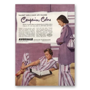 1949 Avondale Fabrics Print Ad | Companion Colors