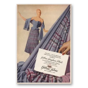 1949 Gilbrae Fabrics Print Ad | Gingham Plaids