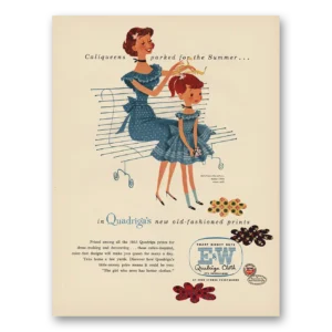 1953 Quadriga Cloth Print Ad | Caliqueens Parked
