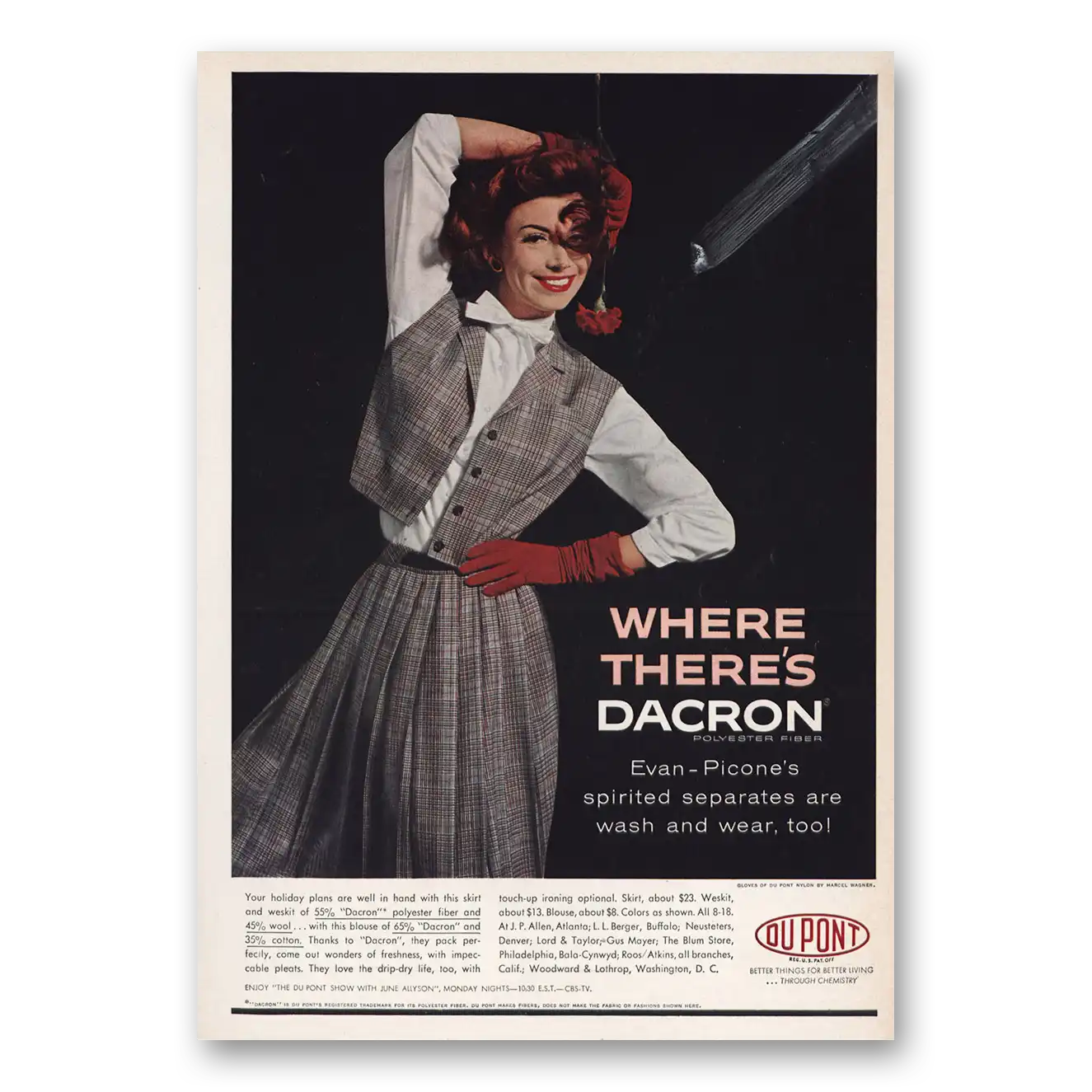1959 DuPont Dacron Print Ad | Evan Picone