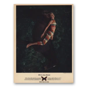 1963 International Silk Print Ad | Silk For Lazy Afternoon