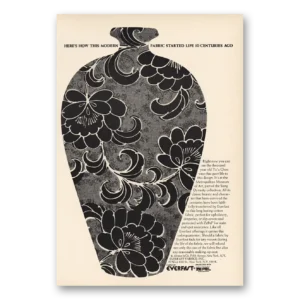1968 Everfast Fabrics Print Ad | Modern Fabric Started 10 Centuries Ago