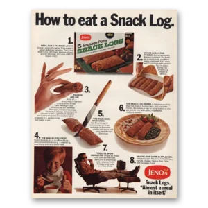 1970 Jenos Pizza Print Ad | Snack Logs